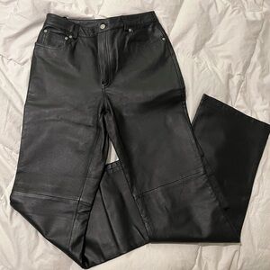 Newport News Black Leather bootcut pants 8 TALL